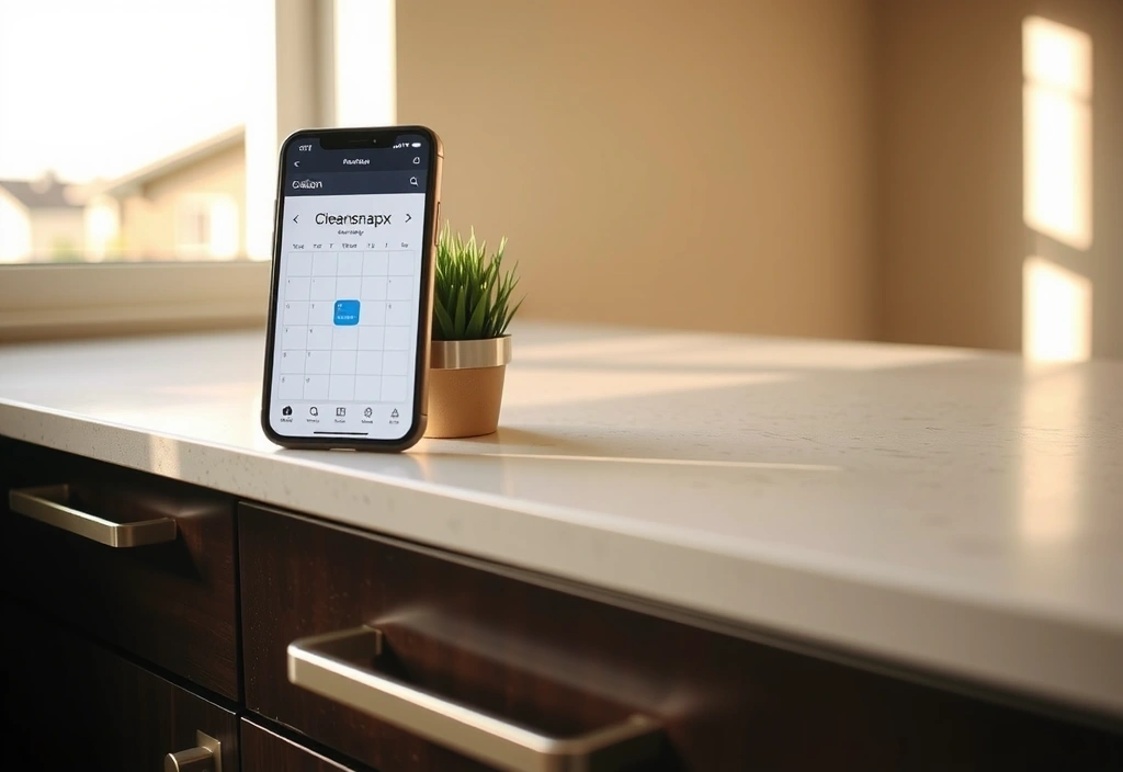 A concept image representing a booked cleaning service on a personal device