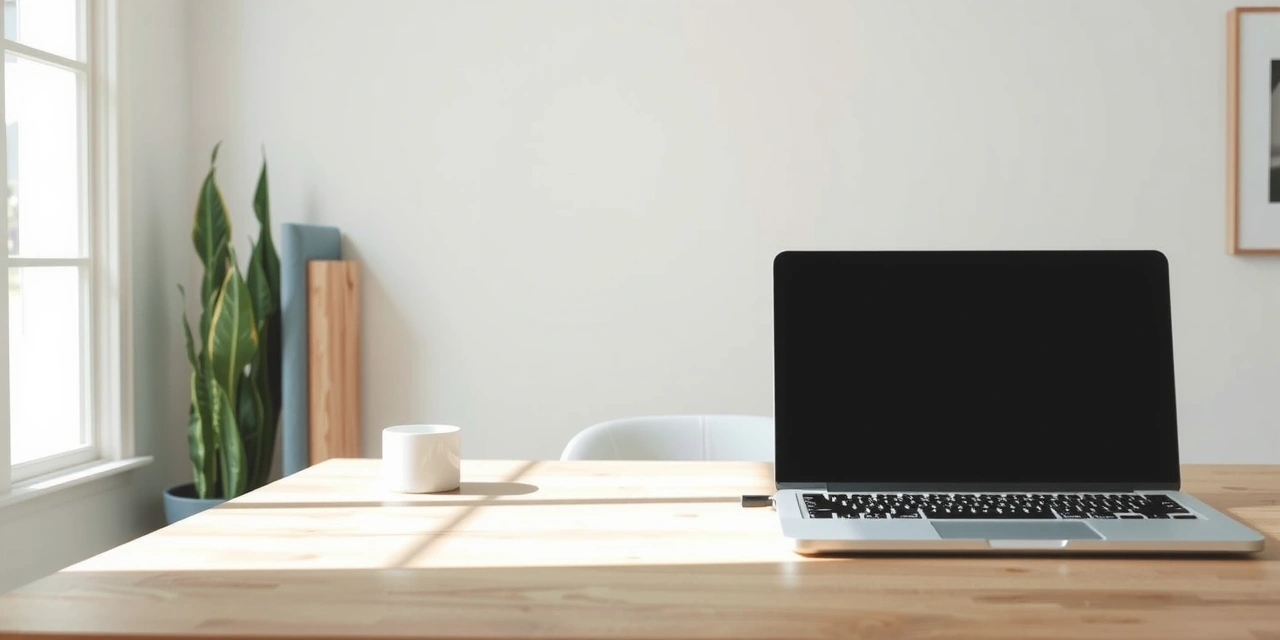 A calm, clean workspace representing a thoughtful digital approach