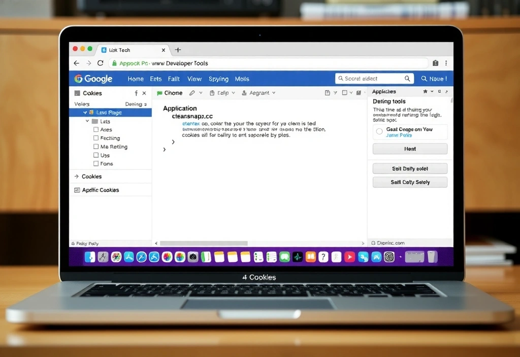 Browser developer tools showing cookie management