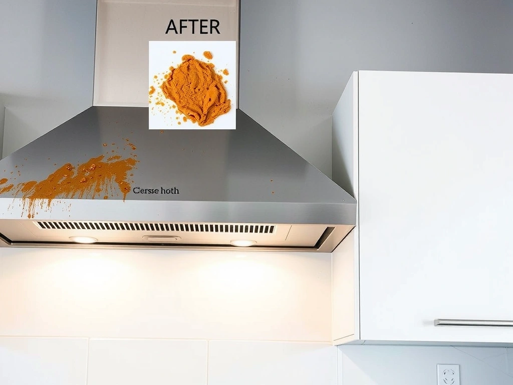 Greasy kitchen extractor hood before cleaning