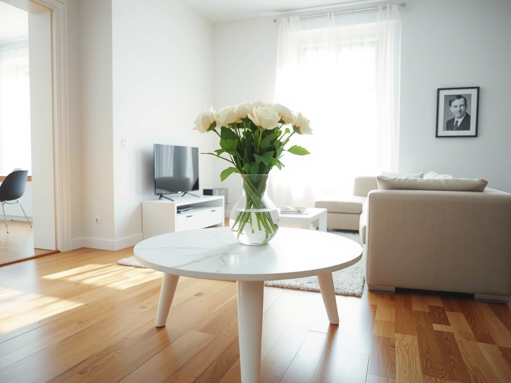 Minimalist Prague apartment living room