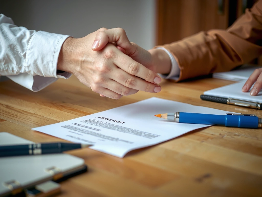 Hands shaking over document