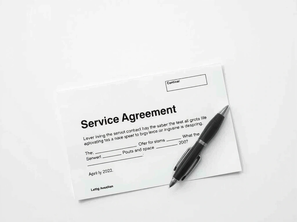 Signed service agreement